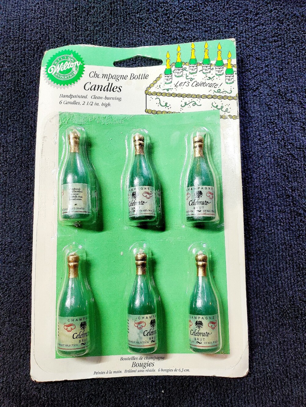 Vintage Wilton Champagne Bottle Candles a Set of 6